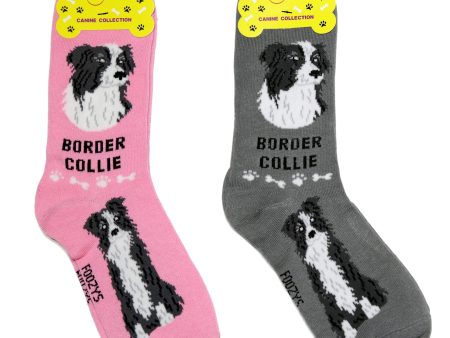 Border Collie Socks Foozys Unisex Crew on Sale