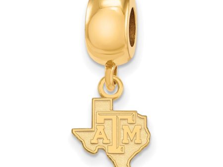 14k Gold Plated Silver Texas A&M University XS Dangle Bead Charm Hot on Sale