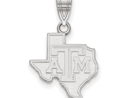 14k White Gold Texas A&M U. Medium Logo Pendant For Cheap