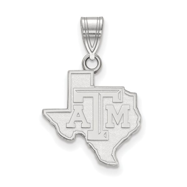 14k White Gold Texas A&M U. Medium Logo Pendant For Cheap