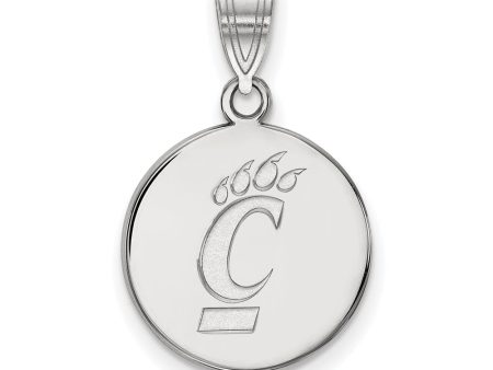 10k White Gold U of Cincinnati Medium Logo Disc Pendant Sale