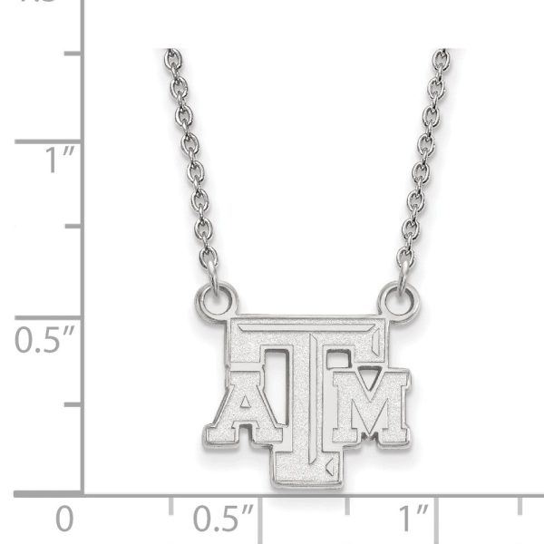 10k White Gold Texas A&M U Small  TAM  Pendant Necklace Discount