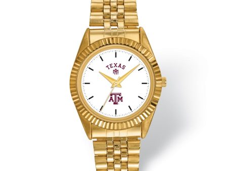 LogoArt Mens Texas A&M University Pro Gold-tone Watch Online