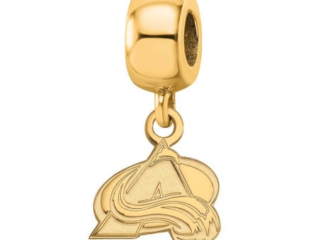 14K Yellow Gold Plated Sterling Silver NHL Avalanche XS Dangle Bead For Sale