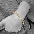 14k Two Tone Gold, Italian 7mm Link Chain Bracelet, 7 Inch Fashion