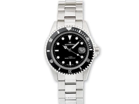 Mountroyal Mens Stainless Steel Black Dial Divers Watch Hot on Sale