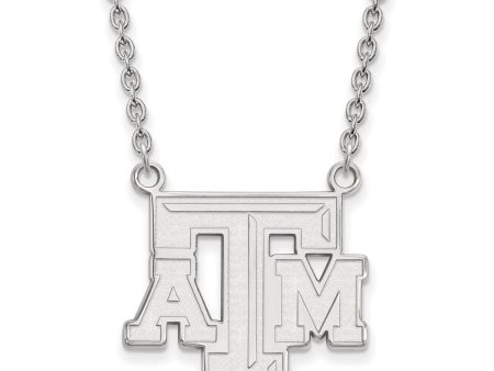 10k White Gold Texas A and M Pendant Necklace Sale