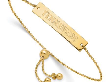 14K Yellow Gold Plated Sterling Silver Tennessee Adj Bracelet, 9 Inch Online now