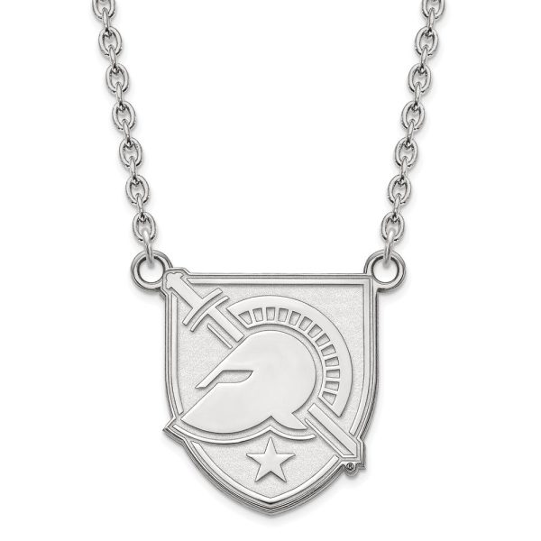 10k White Gold Military Academy Large Shield Necklace Discount