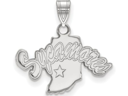 10k White Gold Indiana State Small  Sycamores  Pendant Discount