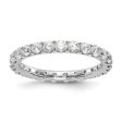 2.4mm Platinum U Shared Prong 1.5 Ctw Diamond Eternity Band Cheap