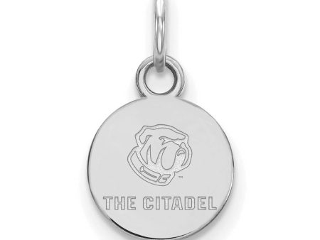 10K White Gold The Citadel XS (Tiny) Logo Disc Charm Cheap