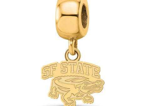 14K Yellow Gold Plated Sterling Silver San Francisco State Dangle Bead Hot on Sale