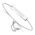 Sterling Silver Rhodium Plated Wisconsin Adj Bar Bracelet, 9 Inch Online