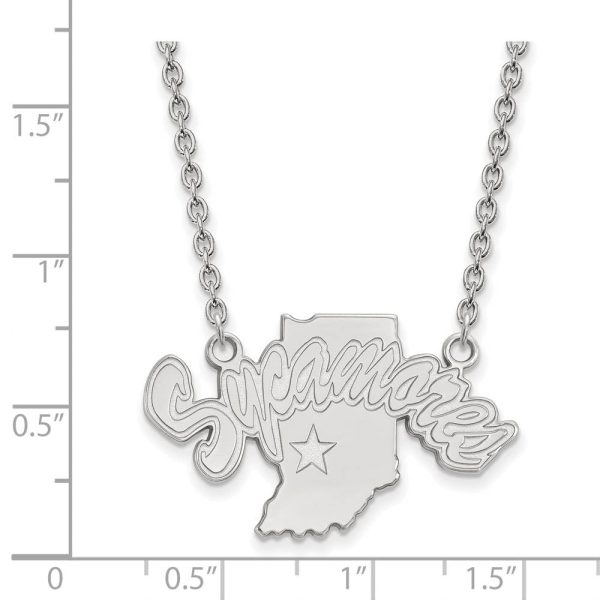 10k White Gold Indiana State Lg Logo Pendant Necklace For Discount