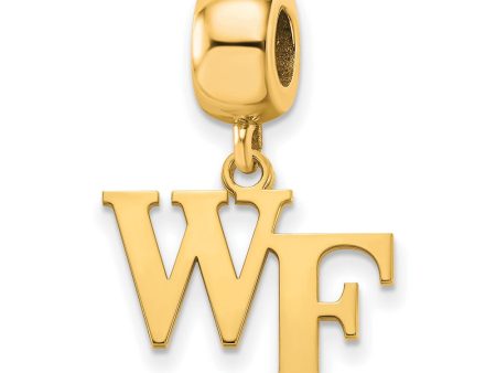 14k Gold Plated Silver Wake Forest University Small Dangle Bead Charm Supply