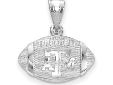 Sterling Silver Texas A&M U. 3D Football with logo Pendant Online Sale