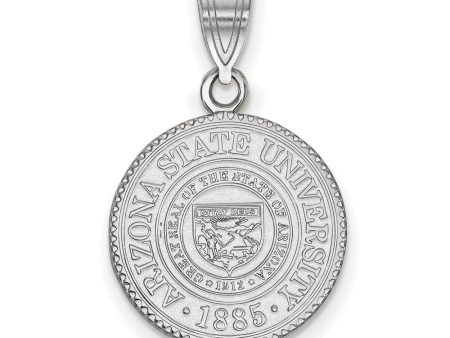 10K White Gold Arizona State University Medium Crest Pendant Hot on Sale