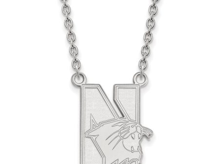 10k White Gold Northwestern U Large Pendant Necklace Supply