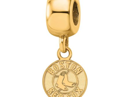 14K Yellow Gold Plated Sterling Silver MLB Red Sox XS Disc Dangle Bead Supply