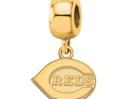 14KY Gold Plated Sterling Silver MLB Cincinnati Reds XS Dangle Bead Fashion