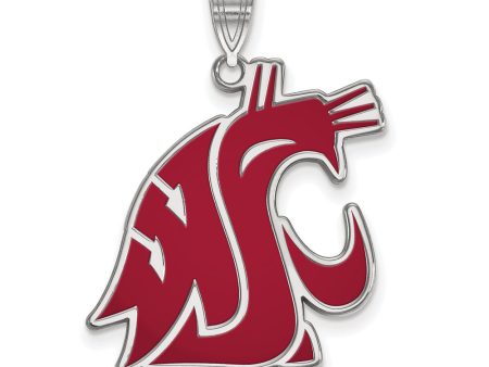 Sterling Silver Washington State XL Enamel Mascot Pendant Discount