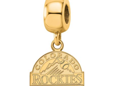 14KY Gold Plated Sterling Silver MLB Colorado Rockies XS Dangle Bead For Sale