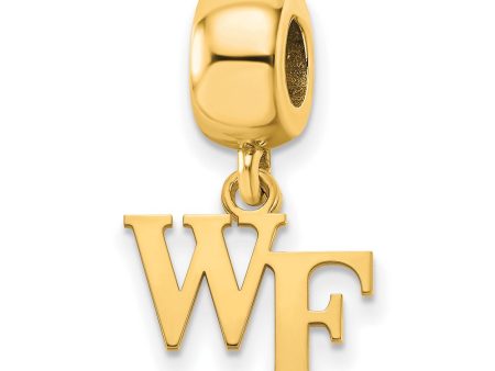 14k Gold Plated Silver Wake Forest Univ. XS  WF  Dangle Bead Charm Online