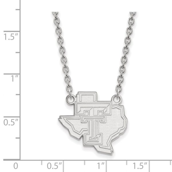 14k White Gold Texas Tech U Large Pendant Necklace Cheap