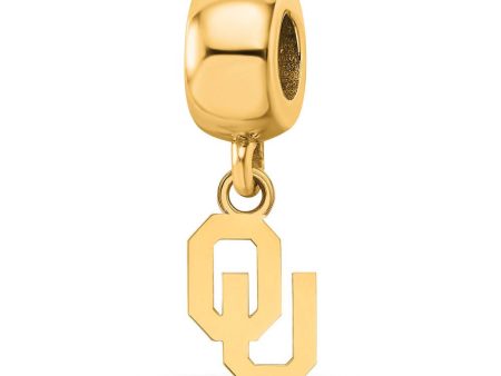 14K Yellow Gold Plated Sterling Silver U. of Oklahoma XS Dangle Bead For Cheap