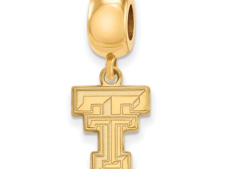 14k Gold Plated Silver Texas Tech University Sm Dangle Bead Charm Fashion