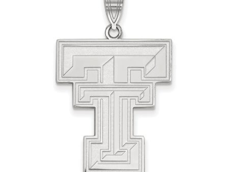 10k White Gold Texas Tech U. XL Pendant Hot on Sale