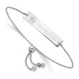 Sterling Silver Rhodium Plated S.C. Gamecocks Bar Adj Bracelet, 9 Inch Discount