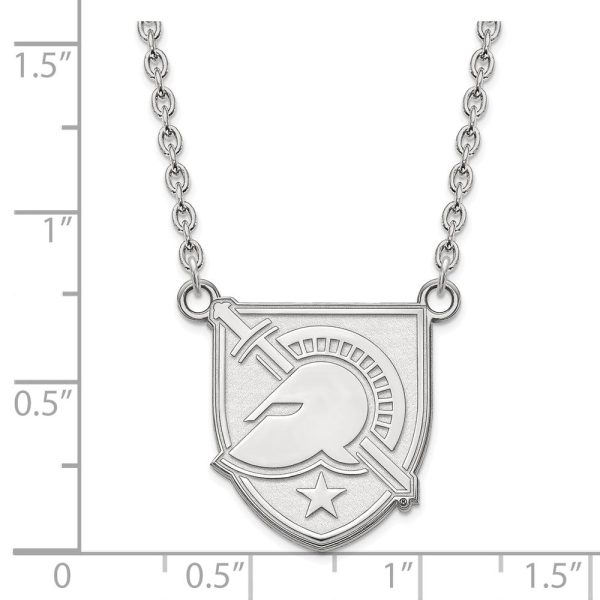 10k White Gold Military Academy Large Shield Necklace Discount