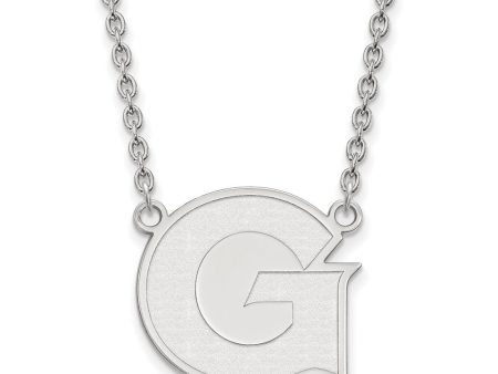 10k White Gold Georgetown U Large Initial G Pendant Necklace Sale