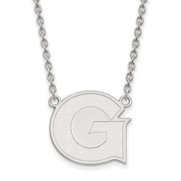 10k White Gold Georgetown U Large Initial G Pendant Necklace Sale