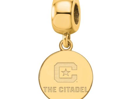 14K Yellow Gold Plated Silver The Citadel Small Disc Dangle Bead Charm Sale