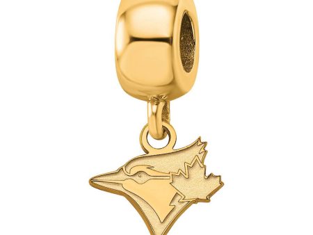 14KY Gold Plated Sterling Silver MLB Blue Jays XS Dangle Bead Charm Online now