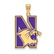 14k Gold Plated Silver Northwestern U. XL Enamel Pendant Discount