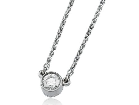 1 4 Carat Diamond Solitaire Necklace in 14k White Gold Online Hot Sale