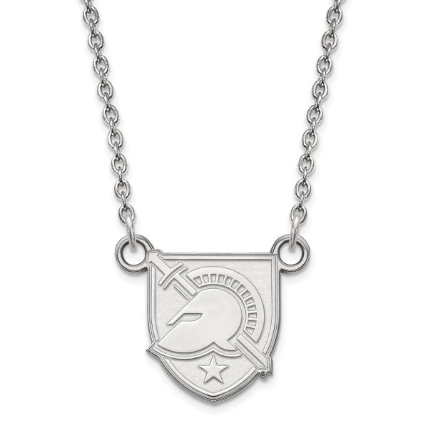 10k White Gold Military Academy Small Shield Necklace Online Sale