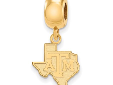 14k Gold Plated Silver Texas A&M University Sm Dangle Bead Charm on Sale