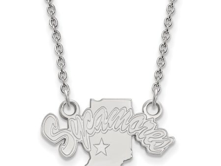 10k White Gold Indiana State Small Sycamores Pendant Necklace For Sale