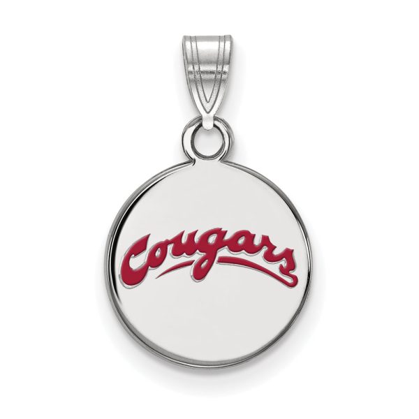 Sterling Silver Washington State Small Enamel Script Disc Pendant Online Hot Sale