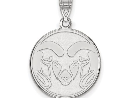 14k White Gold Colorado State Large Logo Pendant For Discount