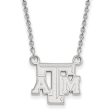 10k White Gold Texas A&M U Small  TAM  Pendant Necklace Discount