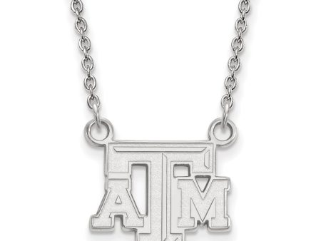 10k White Gold Texas A&M U Small  TAM  Pendant Necklace Discount