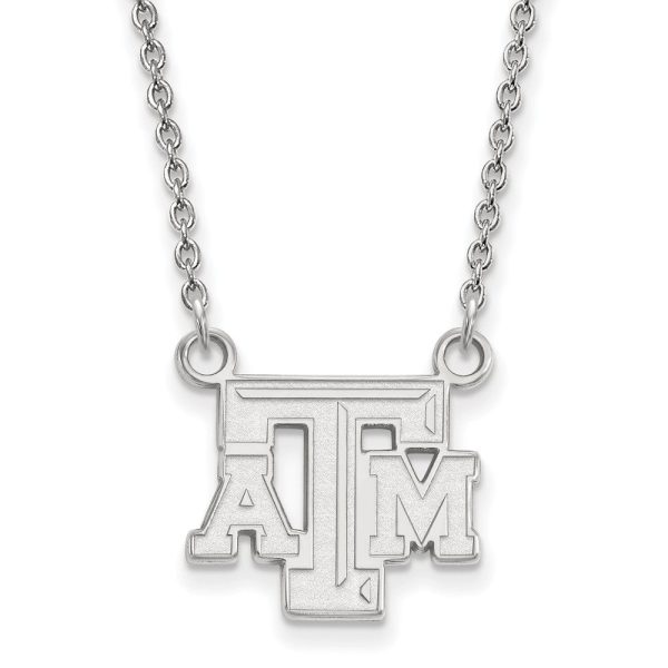 10k White Gold Texas A&M U Small  TAM  Pendant Necklace Discount