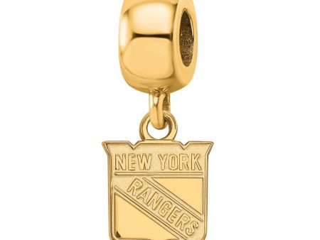 14K Yellow Gold Plated Sterling Silver NHL NY Rangers XS Dangle Bead Hot on Sale