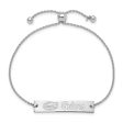 Sterling Silver Rhodium Plated U. of Florida Bar Adj Bracelet, 9 Inch For Discount